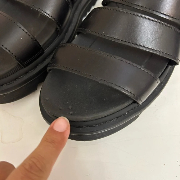 ! Dr. Martens Blaire Women's Brando Leather Sandals Black Size 7 - Picture 8 of 8